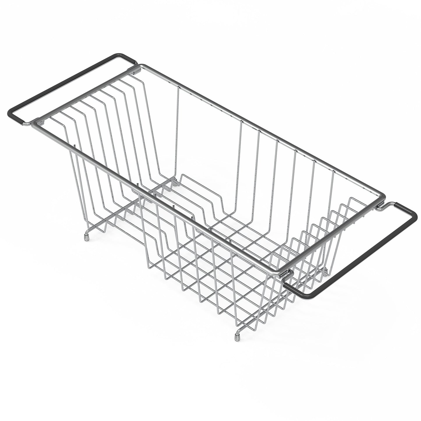Simple Houseware Over Sink Counter Top Stainless Steel Dish Drainer Drying Rack, Chrome