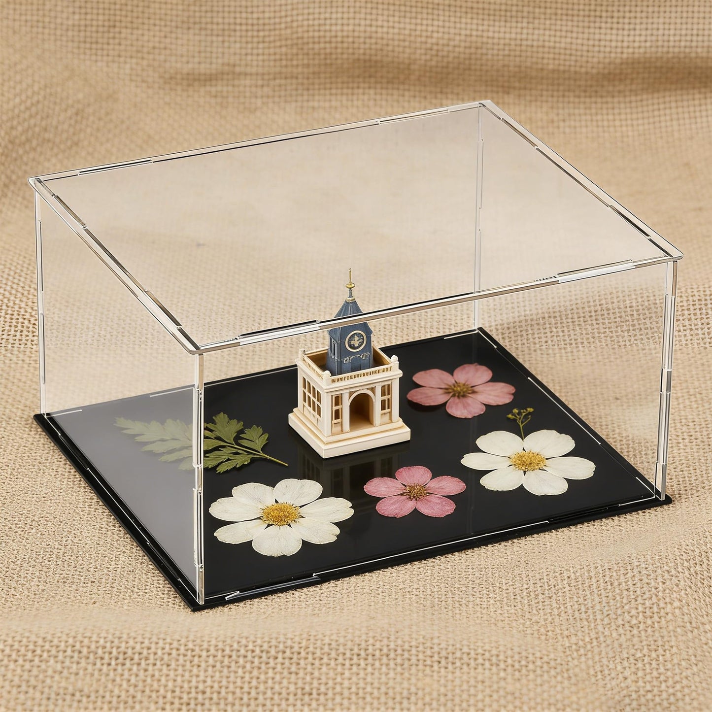 uxcell Acrylic Clear Display Case Box Dustproof Protection Showcase Cube Collectibles Show Box 7.9x7.9x3.9inch