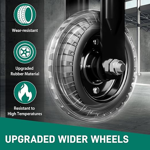 6 Inch Caster Wheels Set of 2 (2 Fixed), 660lb Total Capacity, Heavy Duty Plate Casters with Solid Rubber Knobby Tread for Workbench, Cart, Dolly, Trolley, Wagon, and Outdoor Use