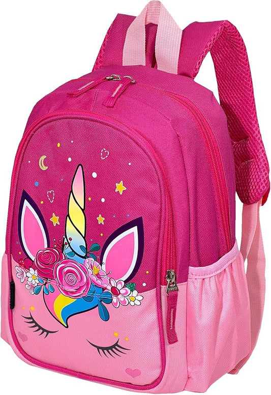 11 Inch Kids Small Toddler Preschool Travel Backpack Cool Cute Cartoon Daypack（Unicorn Pink）