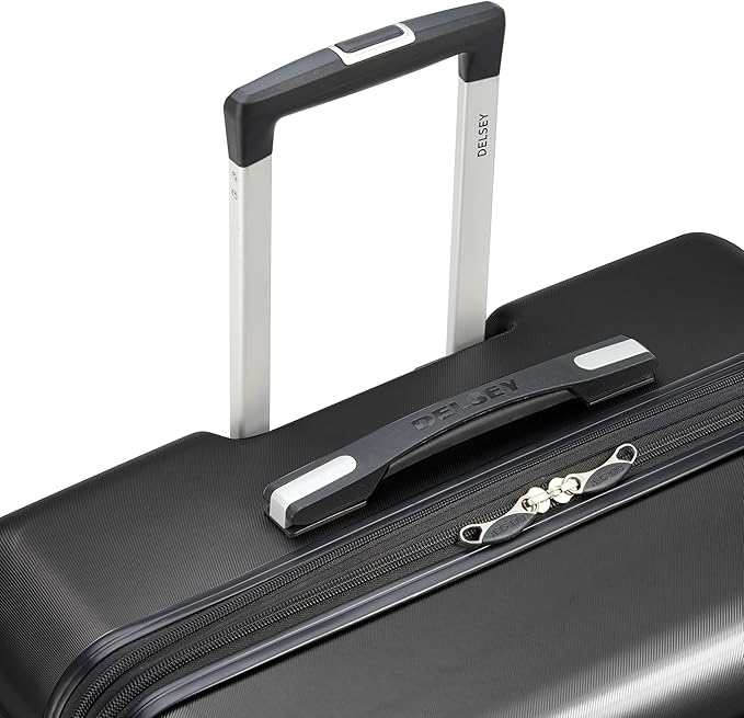 DELSEY PARIS Margot Hardside Luggage, Dual Wheel Spinners for Smooth Travel, Expandable with Spacious & Organizable compartments, Men and Women, Black, Medium Check-in 24-Inch