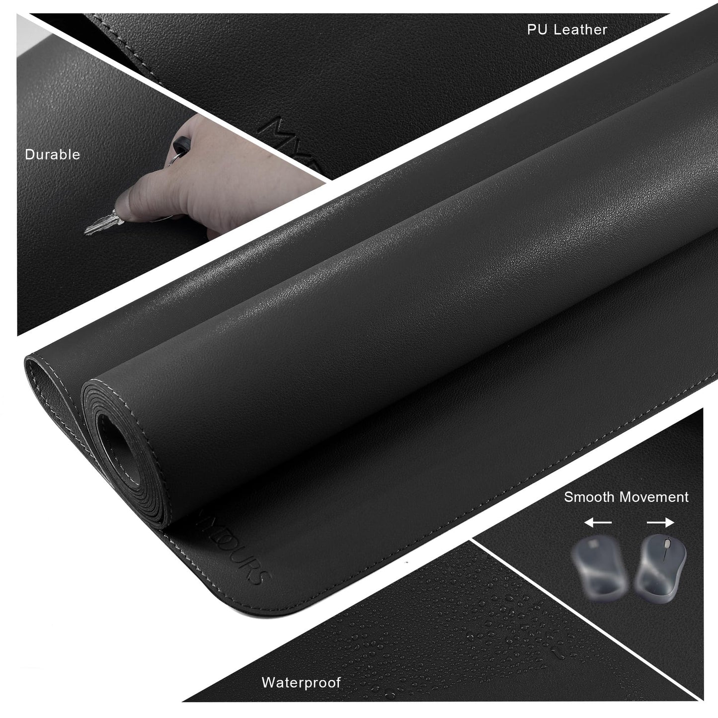 Mydours 48"x28" XXL Desk Mat, Large Desk Pad, PU Leather Desk Pad for Computer Keyboard & Mouse Setup, Full Mat for Office Work, Mega Mouse Pad Surface for Standing Desk Workstation