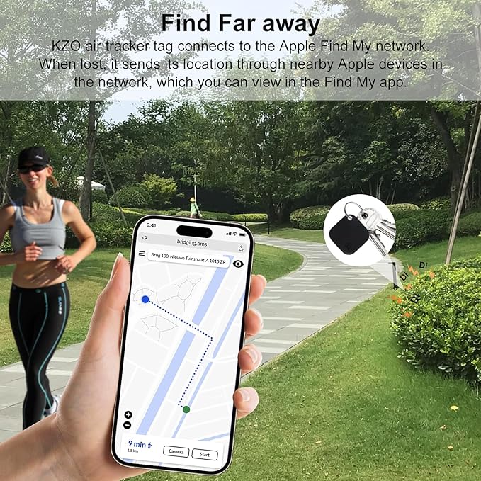 Air Tags-2 Pack Tracker Tag, Work with Apple Find My (iOS Only), Replaceable Battery, Item Finder for Keys, Backpack, Suitcase, Wallet, Luggage, Black&White