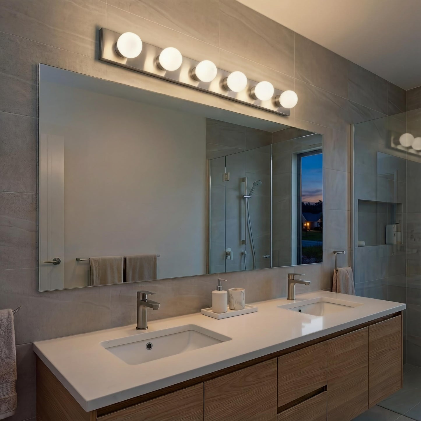Kichler 626NI 36" Bath Bar 6-Light Vanity Light Fixture with Brushed Nickel Finish for Bathroom over Mirror, Traditional Style Lighting (36" L x 4.25" H), 626NI