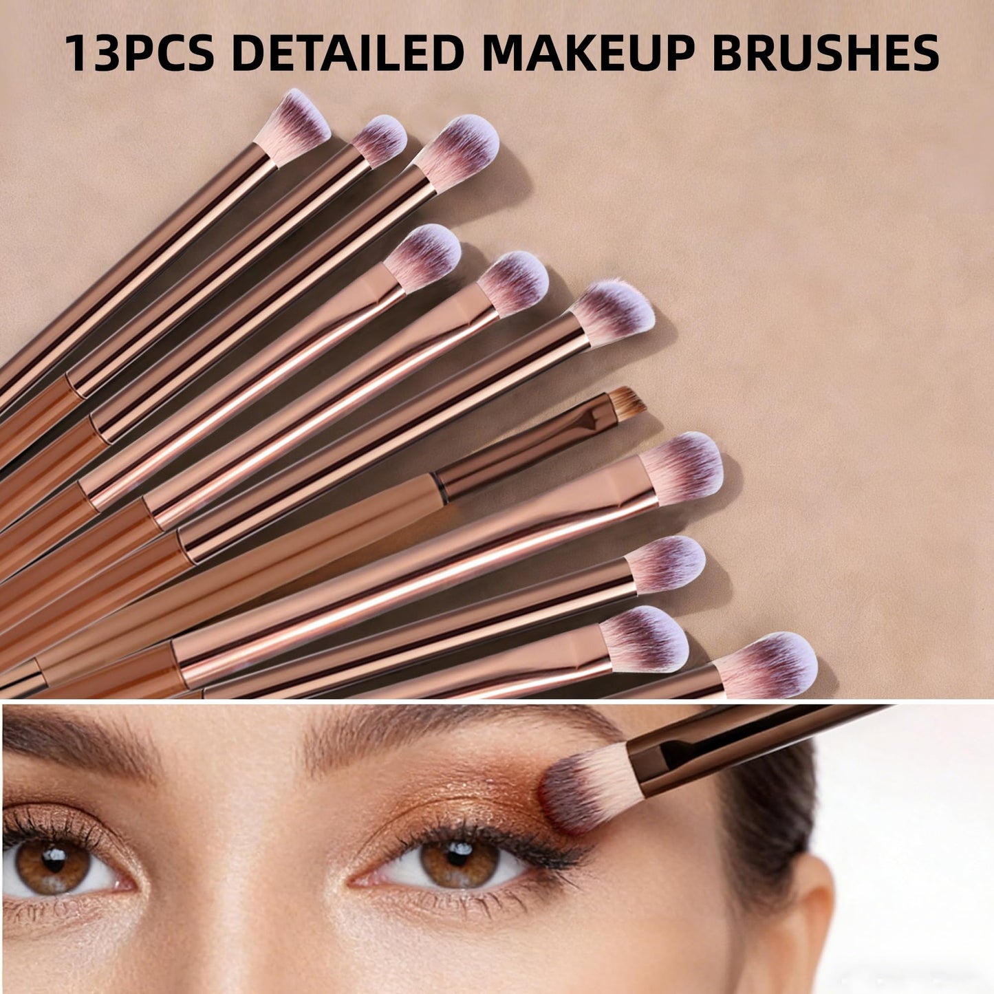 24 Pcs Double-End Multi-functional Makeup Brushes with Gift Box for Blending Liquid Powder Concealer Cream Blush, Coffee Brown