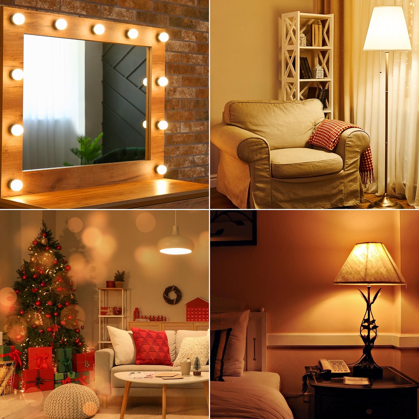 DEGNJU LED Vanity Light Bulbs, 60W Equivalent, Bathroom Light Bulbs 2700K Soft White, 800 Lumens, G25 Globe Bulb for Makeup Mirror, Round Shape, 7W, 120V, Non-Dimmable, 10 Pack