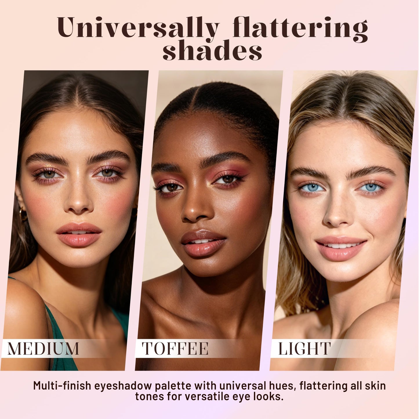 All in One Baked Makeup Face Palette, Neutral Eyeshadow Palette，Includes Blush, Bronzer Powder, Highlighter Makeup, Eye Shadow for Older Women, Shimmer & Matte, Buildable Pigmented, Travel Makeup Kit