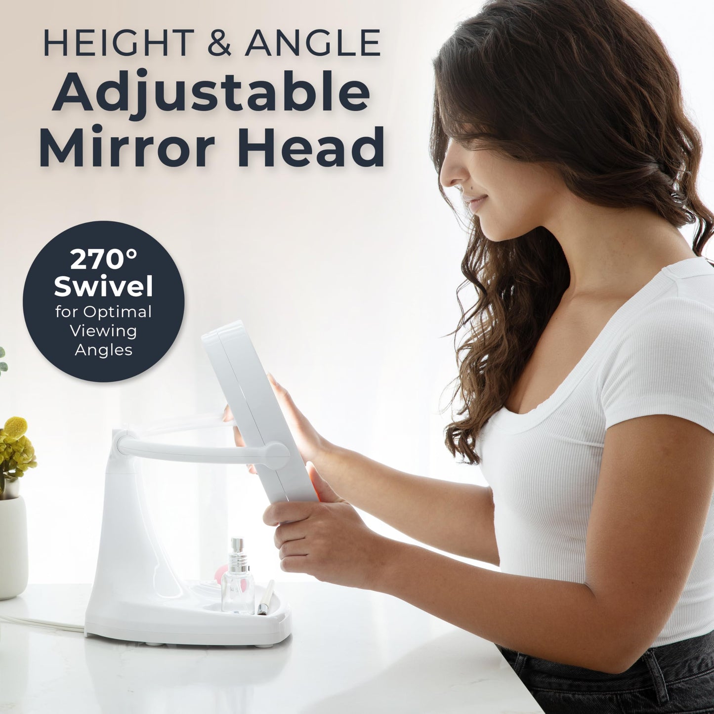 Zadro 11" Fluorescent Lighted Makeup Mirror with 10X/1X Magnification and Tray