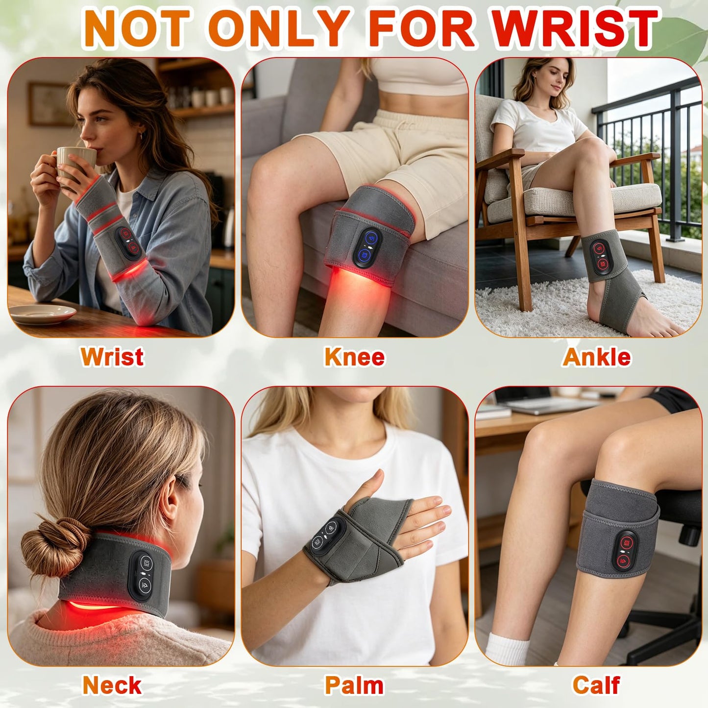 Red Light Therapy for Wrist,Portable 660nm/850nm 36 Red Light Beads Red Light Therapy for Hands with Three-Level Light Adjustment Function and Vibration Massage Effect,Therawrap for Carpal Tunnel