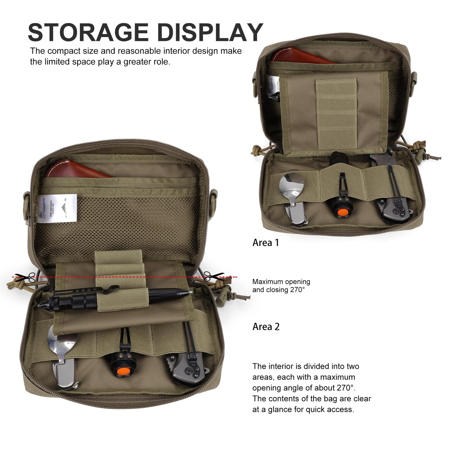 Mardingtop Tactical Molle Utility Pouch, Small Military Admin EDC Tool Organizer Bag