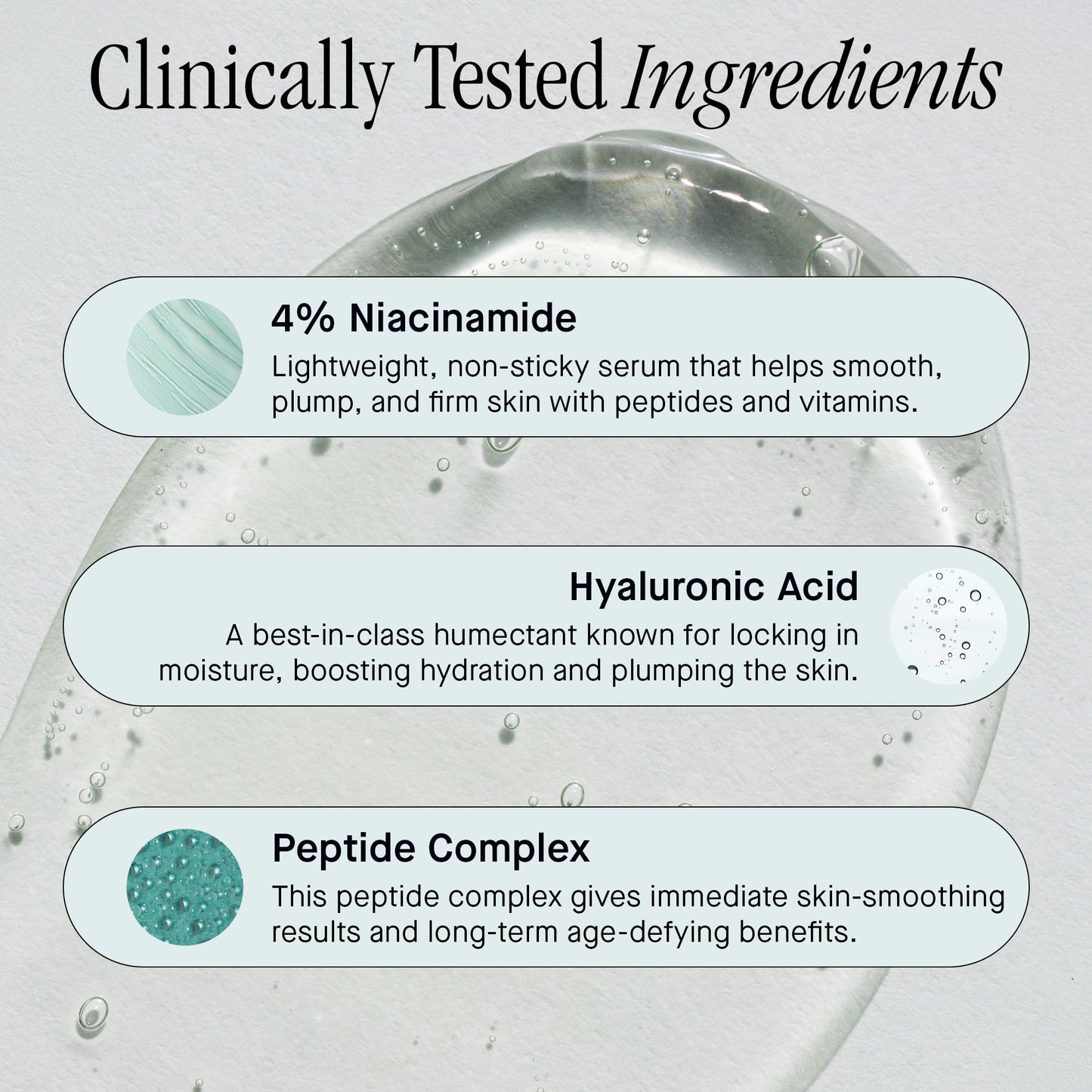 Brandefy No Needles - Niacinamide Serum, Peptides and Hyaluronic Acid. Hydrating & Plumping Serum for Bright, Smooth, Firm & Dewy Skin, 1oz, Made In The US