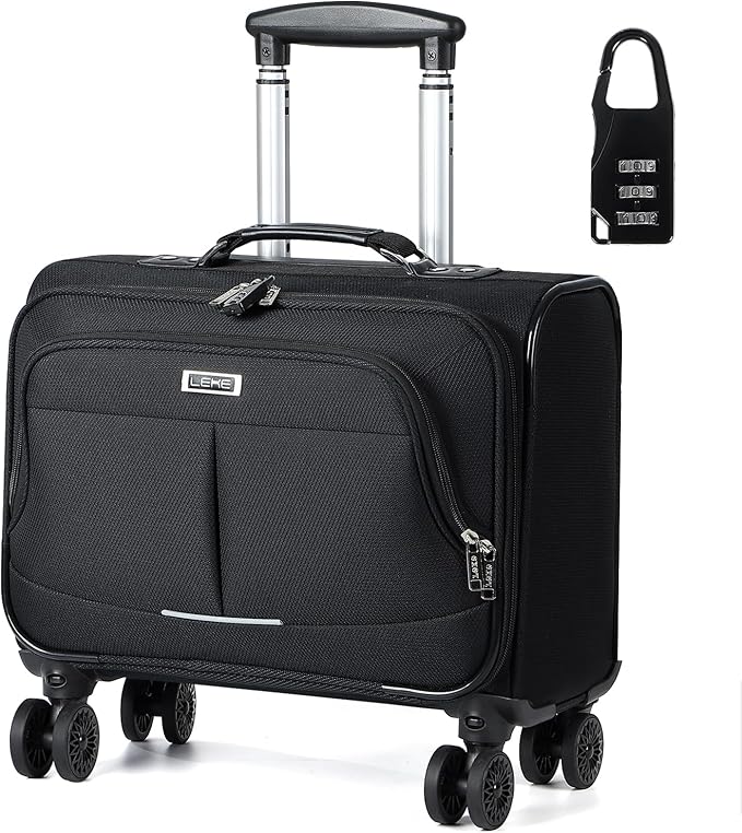 Lekebobor Rolling Laptop Bag Rolling Laptop Briefcase on Wheels for Women Fits Up to 15.6Inch computer Bags Water Resistant for Work Travel and Business, Black