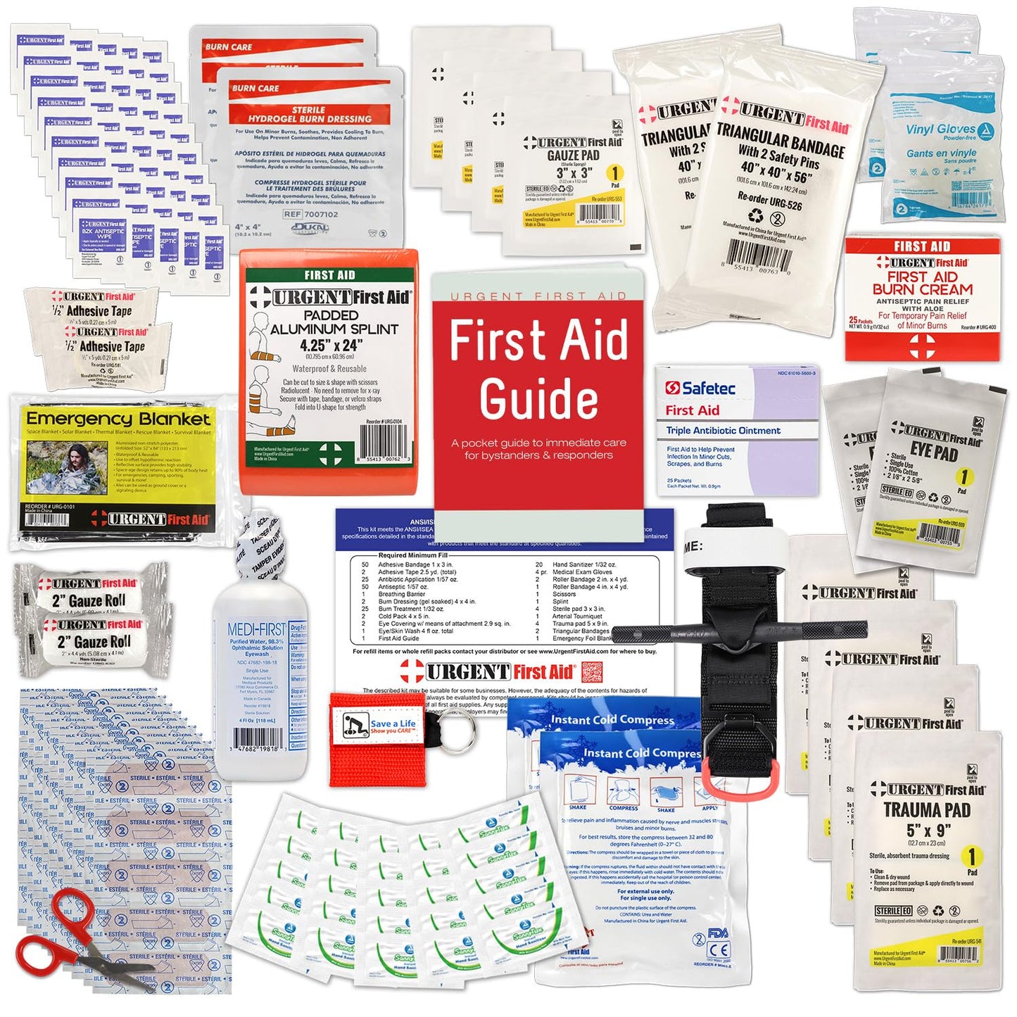 OSHA & ANSI 2021 Class B Refill Kit, 50 Person, 208 Pieces-First Aid Refill
