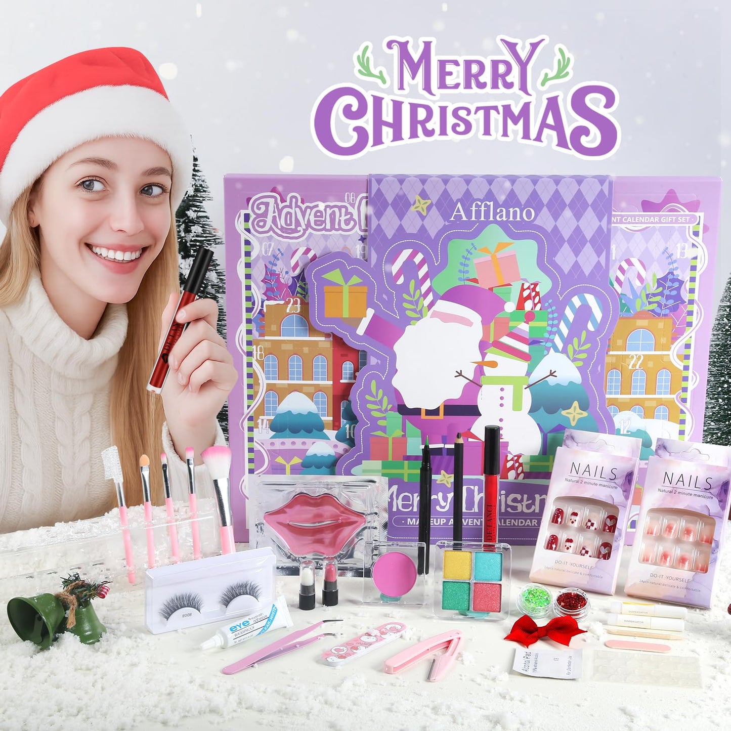 Makeup Advent Calendar 2026, 24 Days Christmas Countdown Beauty Make Up Advent Calendar for Teen Girls Women, Xmas Calendario De Adviento Cosmetics Vacation Surprise Makeup Gift Full Kit, Cruelty Free