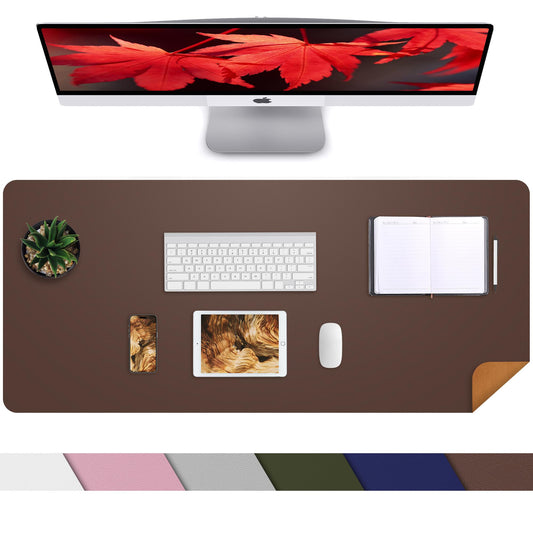 AFIING Leather Desk pad Protector, 35.4" x 17", Coffee,Desk mat