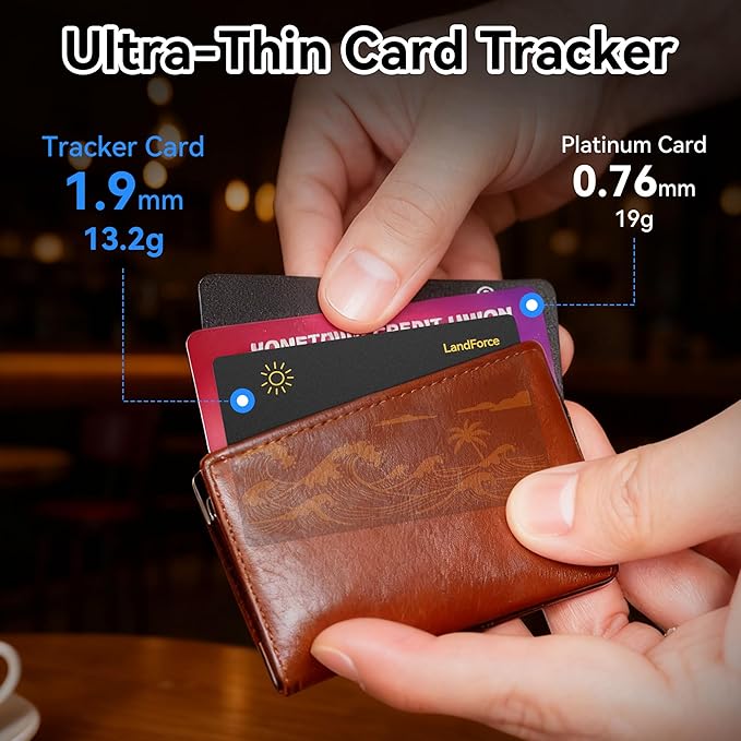 2Pack for Air Tag Wallet Tracker Card 0.07in IP68 Waterproof Bluetooth Tracker Smart Finder, Passport, Work with Apple Find My, Wireless Charging, Card Locator[Apple MFi Certified] iOS Only