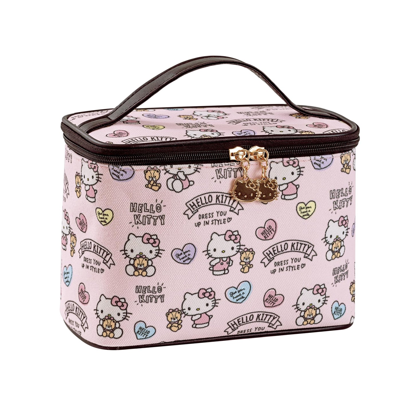 AmBealla Cosmetic Bag Large Makeup Bag Pink Makeup Travel Case with Brush Holder,Canvas Organizer for Women,Toiletry Bag for Skincare&Beauty Tools Sweet Cute for Girls