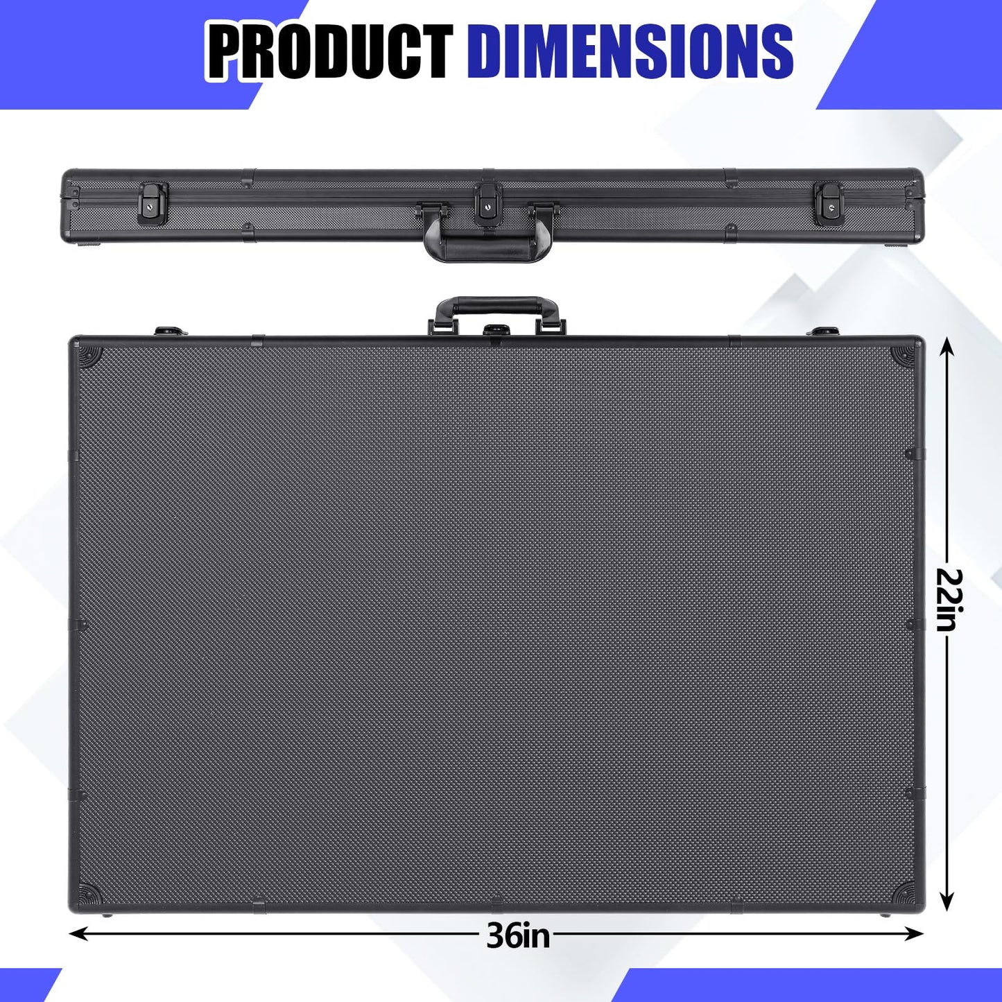36" x 22" Trade Show Display Case Large Aluminum Frame Tabletop Showcase with 32 Pcs 35pt Card Holder Clear Acrylic Showcase Slots for Sports Card for Exhibitions Conventions and Collectibles