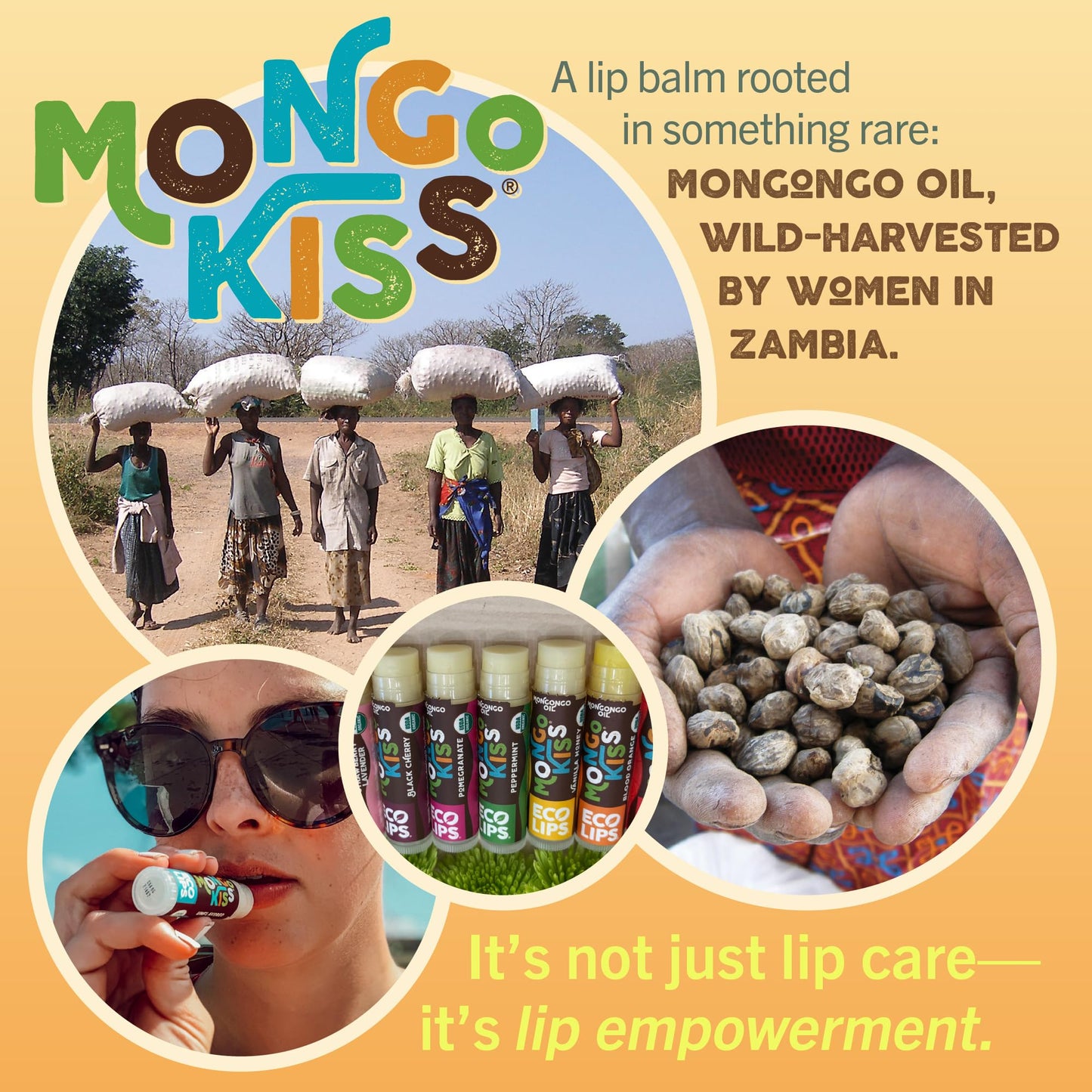 USDA Organic Mongo Kiss Lip Balm, Vanilla Honey 6 pack