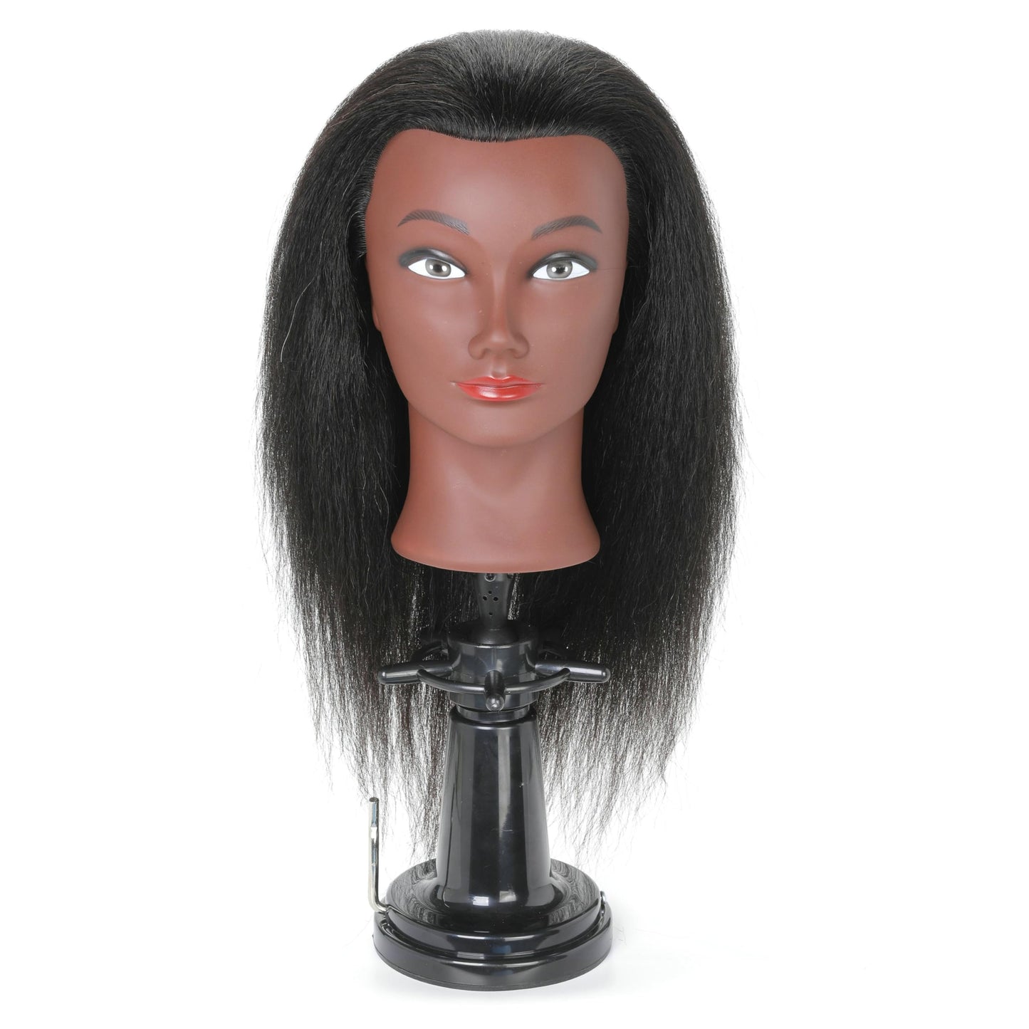 FUTAI African American Mannequin Head 100% Real Human Hair Manikin Doll Style Head for Practice Braiding Styling Cosmetology Training with Stand