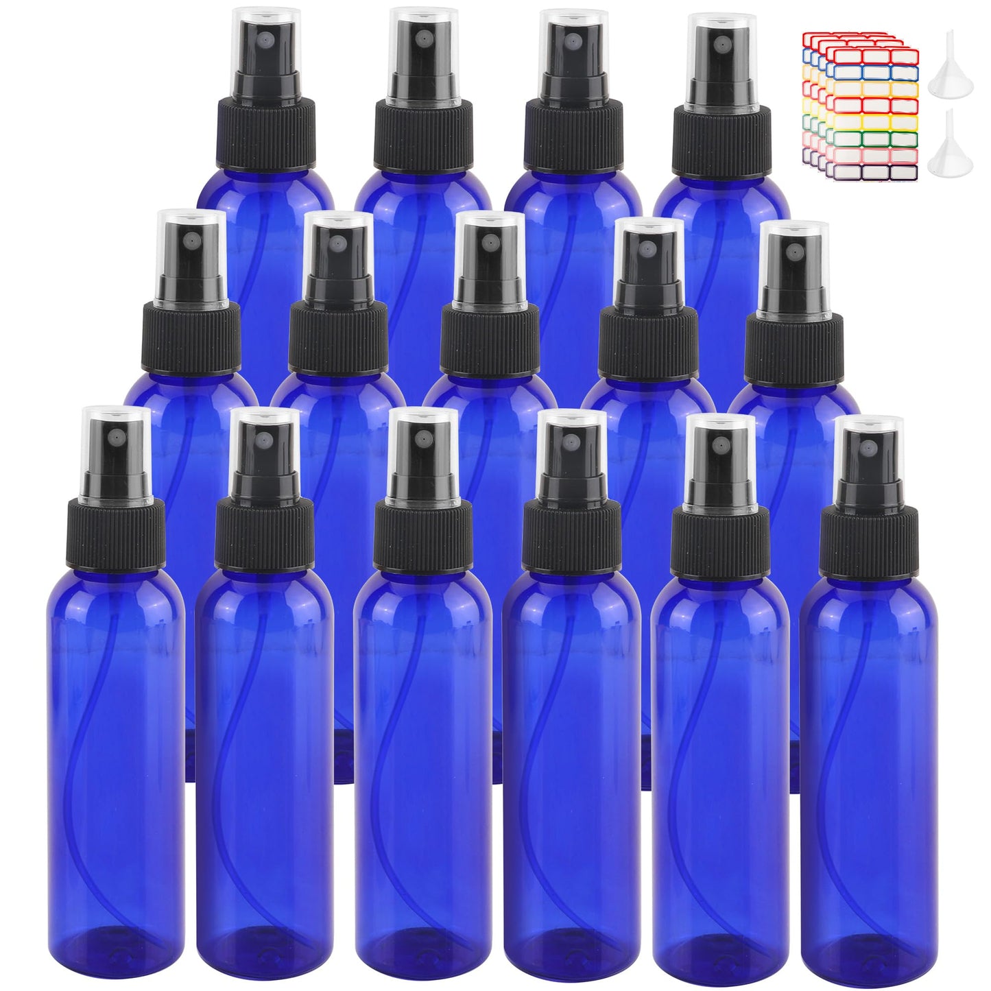 YEUIKERR 36 Pack Blue Plastic Spray Bottles 8 oz Small Spray Bottle Fine Mist Cleaning Spray Bottles, 8 oz Empty Sprays Bottle Bulk for Travel, Essential Oils, Cleaning