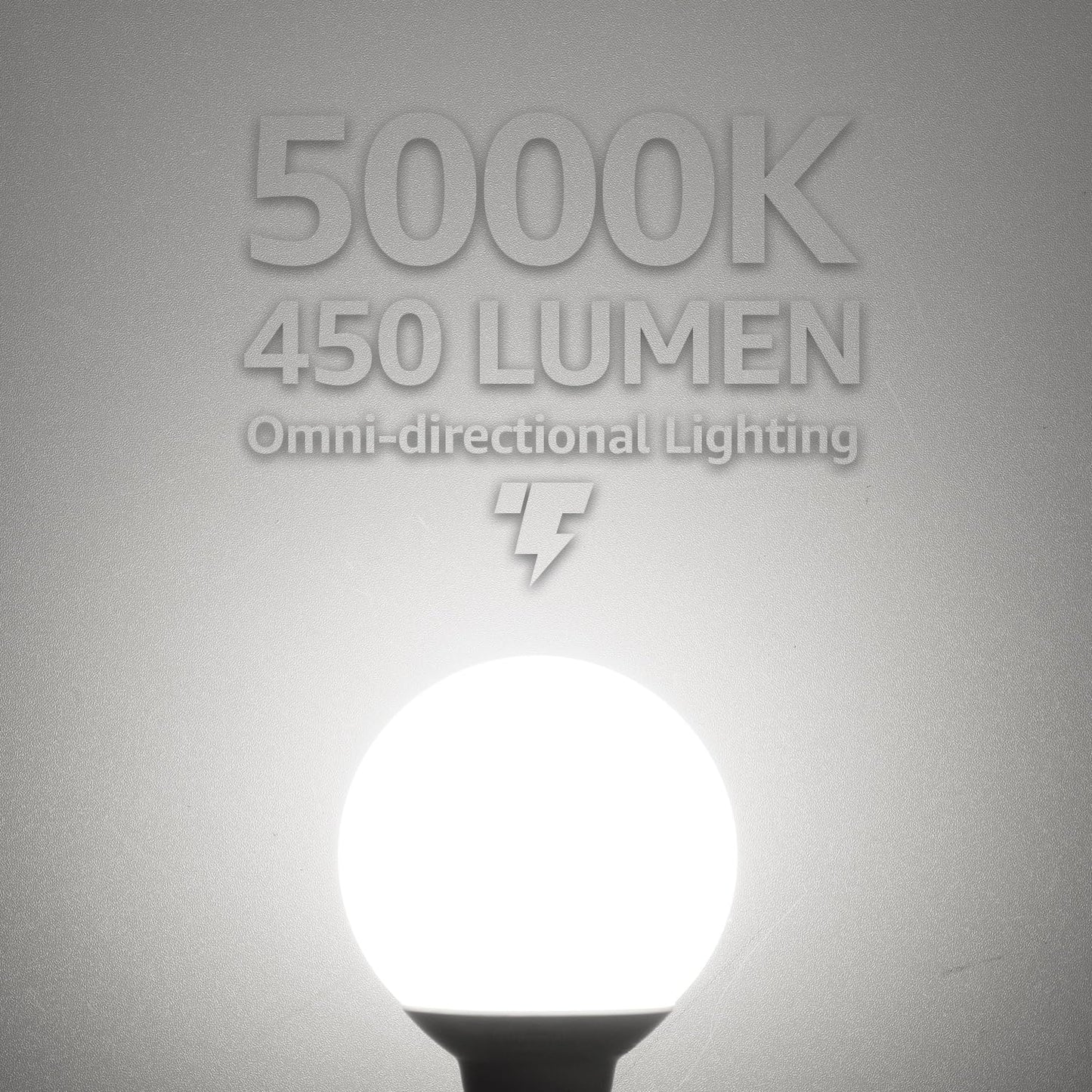 TORCHSTAR 12-Pack G25 LED Light Bulbs, 5W 450LM, Dimmable, 5000K