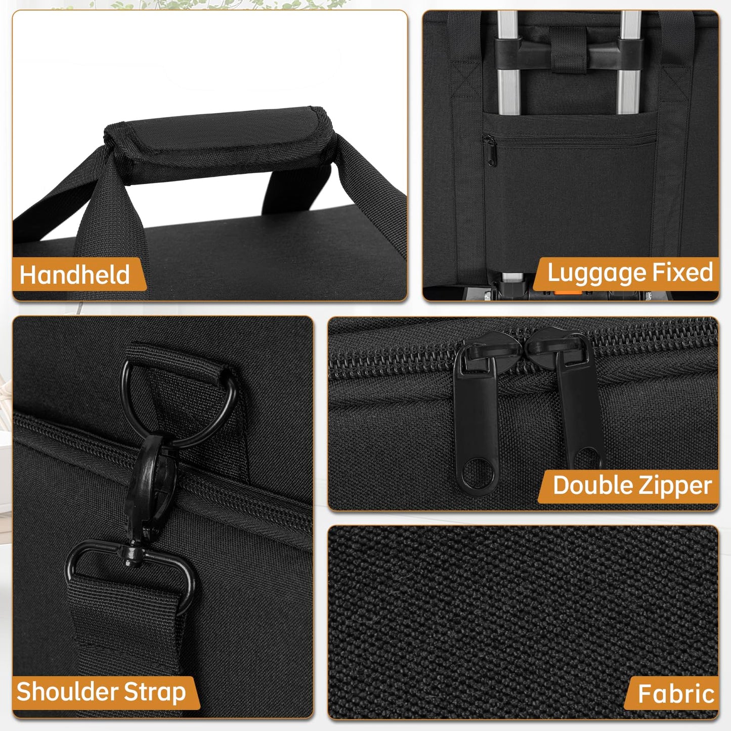 FREEAMG Extra Large Makeup Case with 4 Removable Pouches, Professional Make up Train Case,Travel Cosmetic Bag for Makeup Artist with Shoulder Strap and Handle (Black)（Bag only）