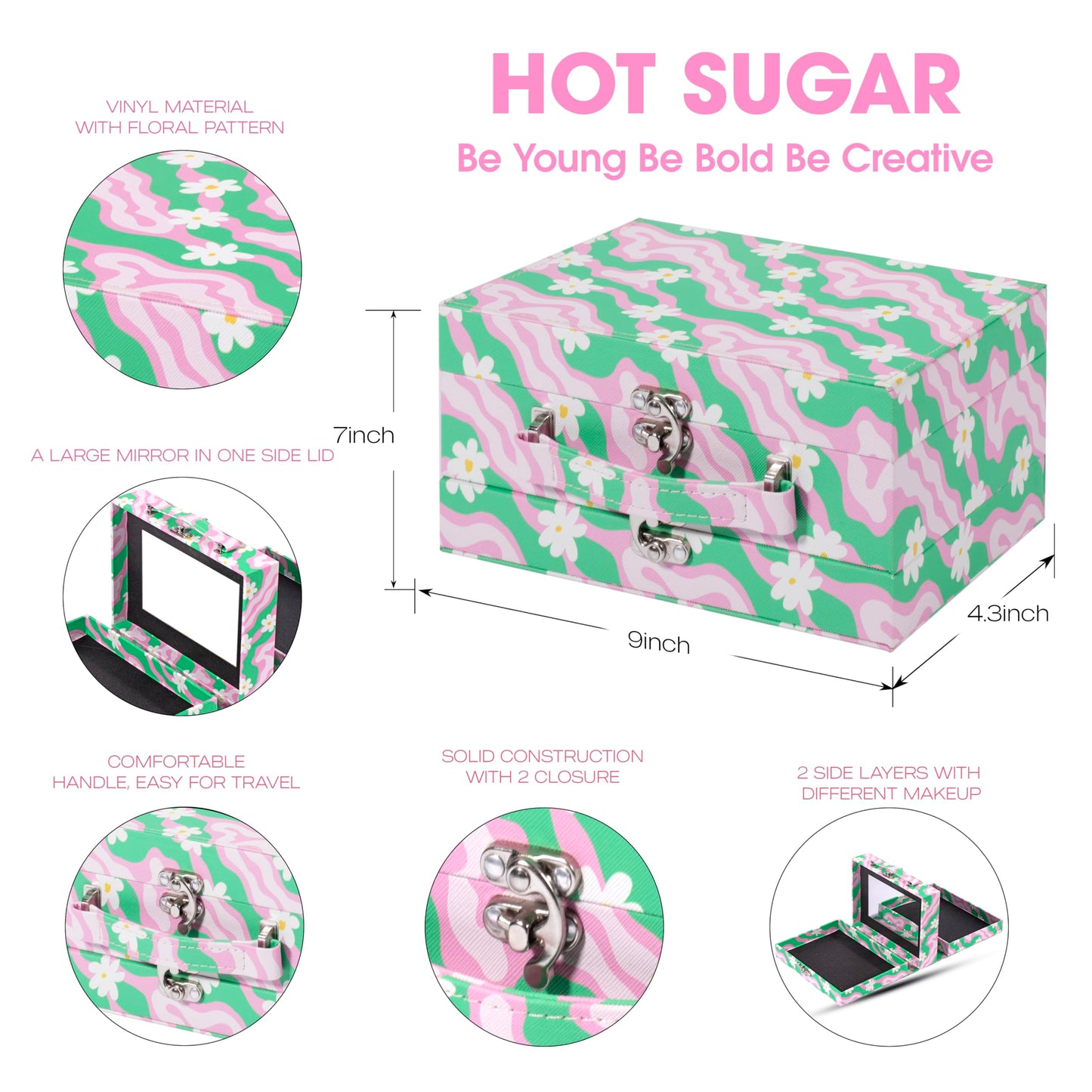 Hot Sugar Makeup Kit for Girls 13-15, Birthday Christmas Makeup Gift Set for Teens 16-18, All in One Beginner Makeup Kit for Women Full Kit (Floral Green)