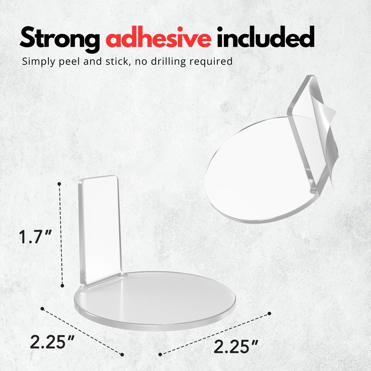 Modern JP Adhesive Display Shelf for Funko Pop Figures (16-Pack) – Pop Shelf Wall Display – Action Figure Stand – Easy Adhesive Install – Clear