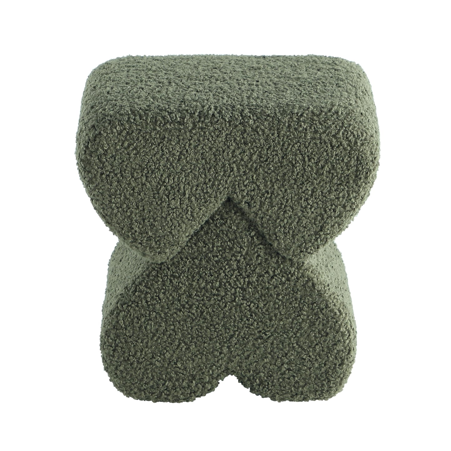 Get Set Style Heart-Shaped Ottoman with Soft Padded Seat, Multifunctional Vanity Stool for Makeup, Upholstered Footrest Stool Ottoman Foot Stool for Living Room, Bedroom
