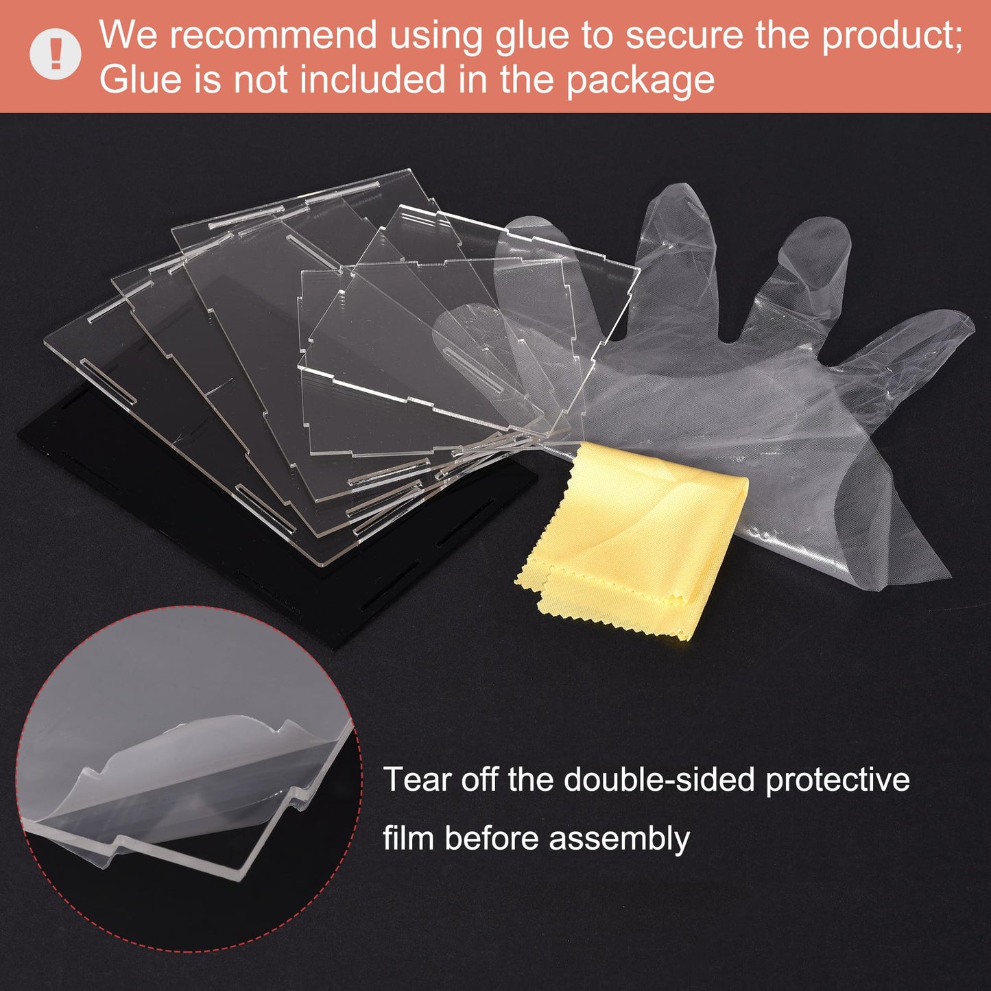 uxcell Acrylic Clear Display Case Box Dustproof Protection Showcase Cube Collectibles Show Box 7.9x7.9x3.9inch