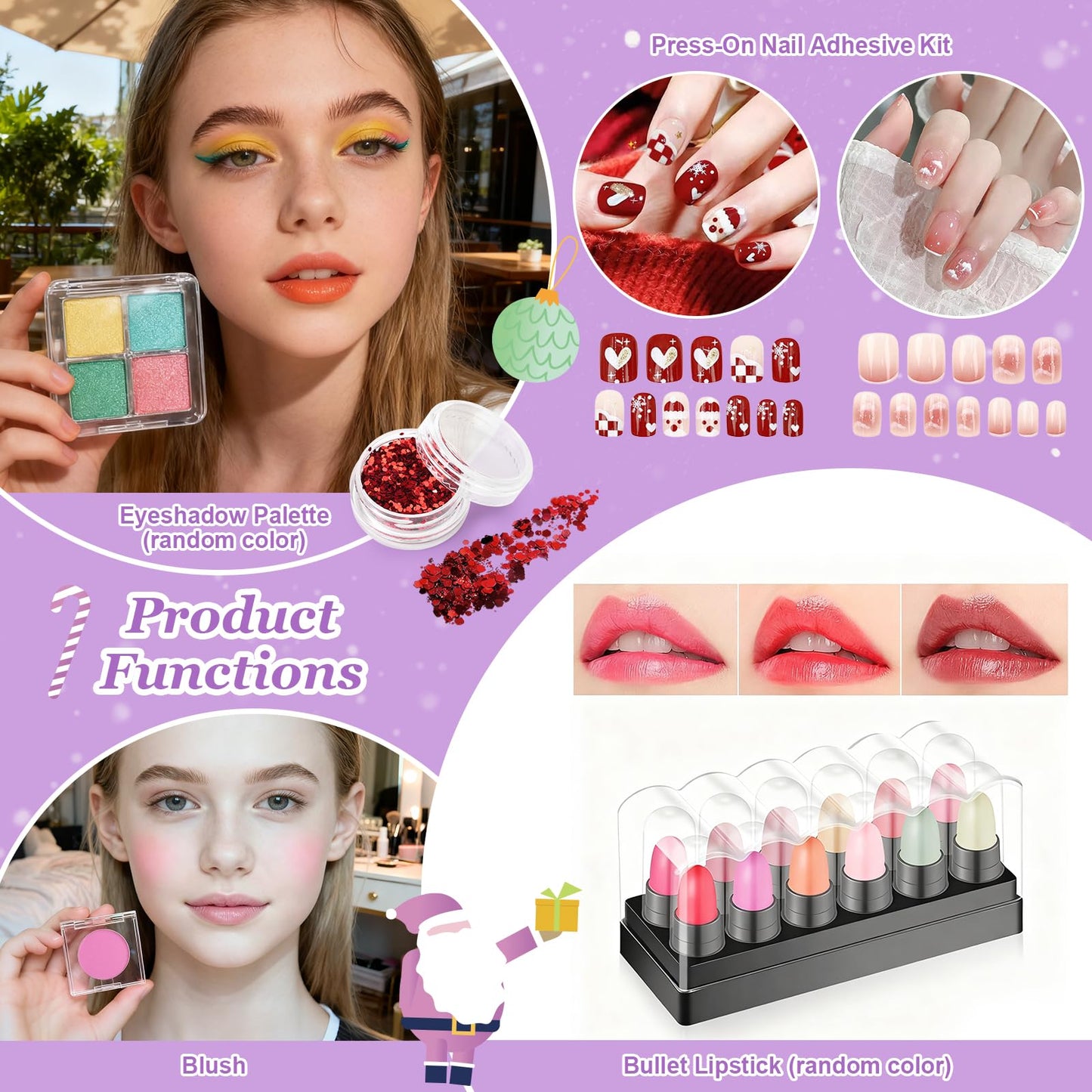 Makeup Advent Calendar 2026, 24 Days Christmas Countdown Beauty Make Up Advent Calendar for Teen Girls Women, Xmas Calendario De Adviento Cosmetics Vacation Surprise Makeup Gift Full Kit, Cruelty Free