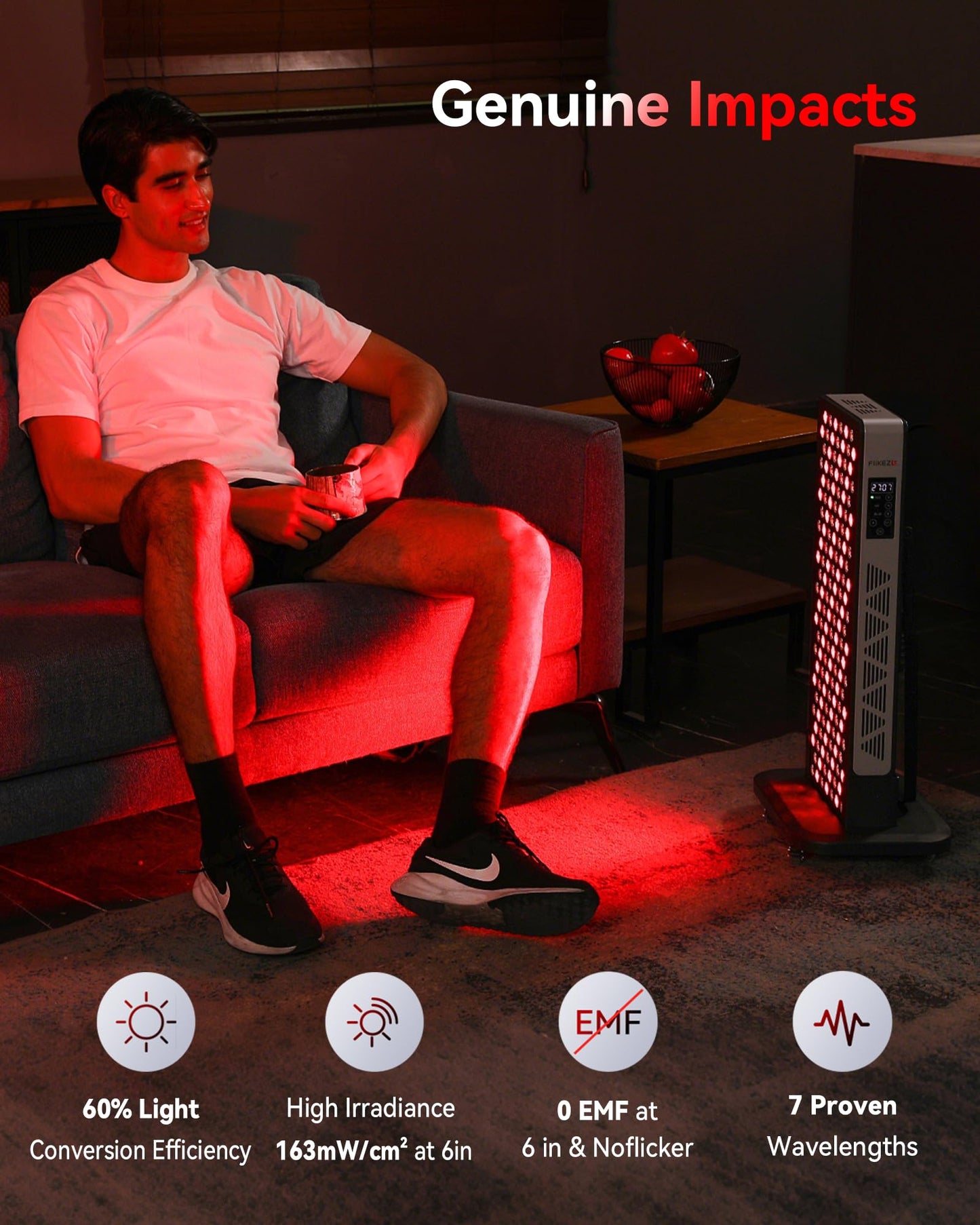 FLIKEZE Red Light Therapy for Body Face, 3+4 Chips 7 Wavements 460nm-880nm Red Light Panel with 4 Modes, Dimmable & Timer, Blue Lights Infrared Light Therapy for Home Office Gym, Elite 156 LEDs