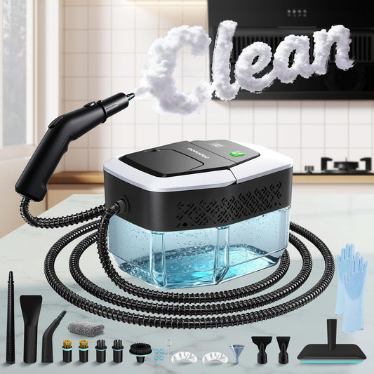 opbodqo Steam Cleaner for Home(True High Temperature257℉),3-Levels Adjustable Hand held Steamer for Cleaning,1.9 Quart Steam Cleaner for Car,2500W Handheld Steam Cleaner Grease,Dirt,Tile Furniture