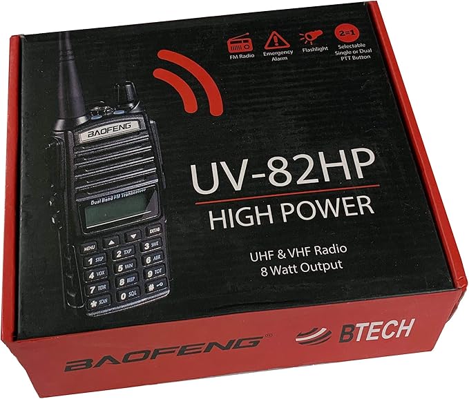 BaoFeng UV-82HP High Power Dual Band Radio: 136-174mhz (VHF) 400-520mhz (UHF) Amateur (Ham) Portable Two-Way