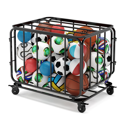 Houseables Sports Ball Storage & Display Solutions – Basketball, Football, Soccer & Volleyball Organizer, Ball Holder, Display Stand, Rolling Storage Cart for Home, Gym & School