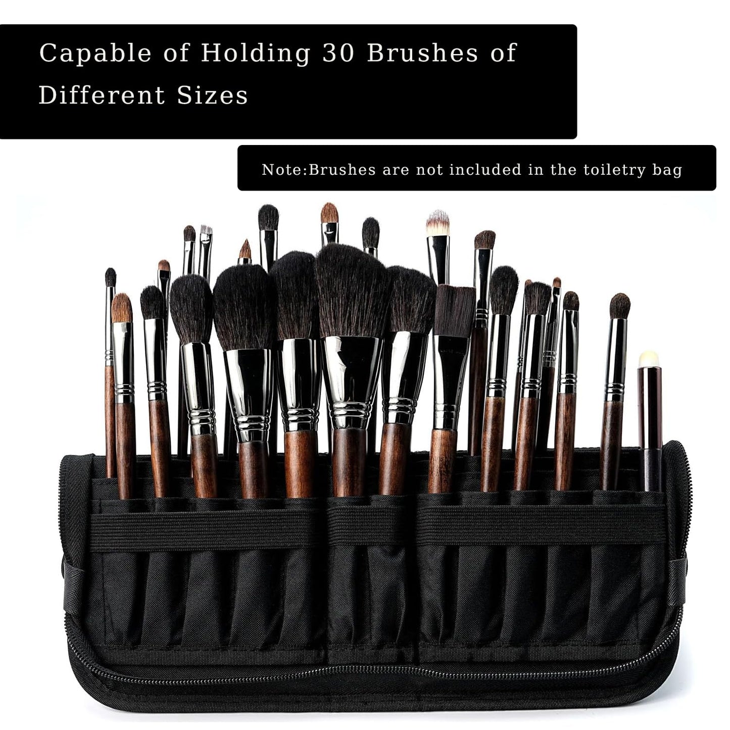 Zisqerts Makeup Brush Holder Waterproof Portable Makeup Brush Organizer Travel Case Stand Up Cosmetic Brush Storage Bag Handheld Makeup Bag for Travel (1 Pcs)