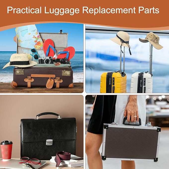 uxcell 2 Pcs Luggage Handle Replacement 8.5 Inch Suitcase Handle Carry Strap Plastic Pull Handle Grip Luggage Replacement Parts with Screws for Suitcase Box Luggage Case, Brown