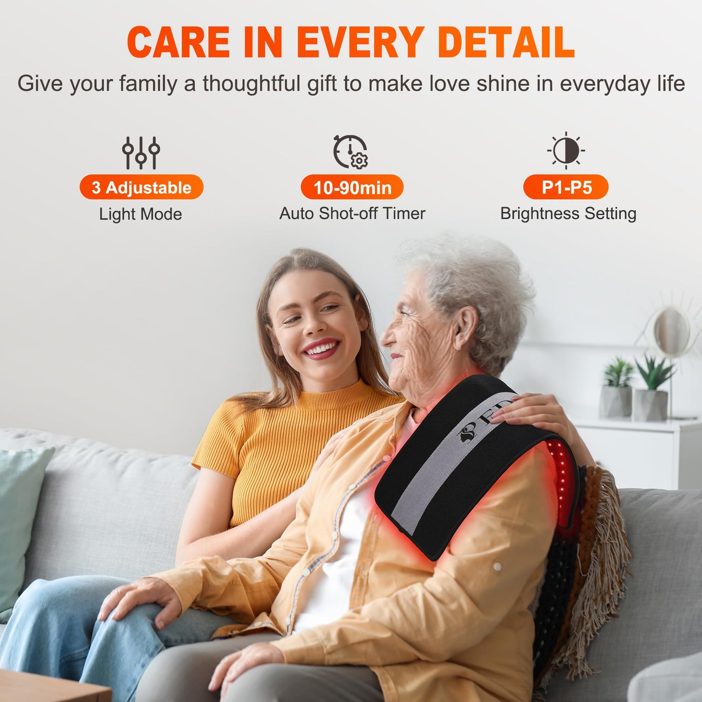 Pedete Red Light Therapy Pad for Body, 24’’×12’’ Large Infrared Light Therapy Panel with Timer Remote Control, 660nm 850nm Home Office Daily Use on Back Shoulder Knee Leg & Pets (with Elastic Strap)