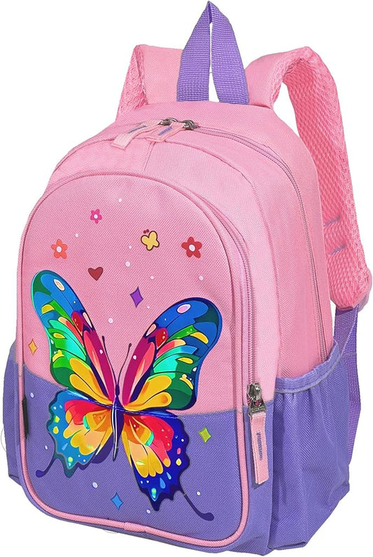 11 Inch Kids Small Toddler Preschool Travel Backpack Cool Cute Cartoon Daypack（Butterfly Purple）