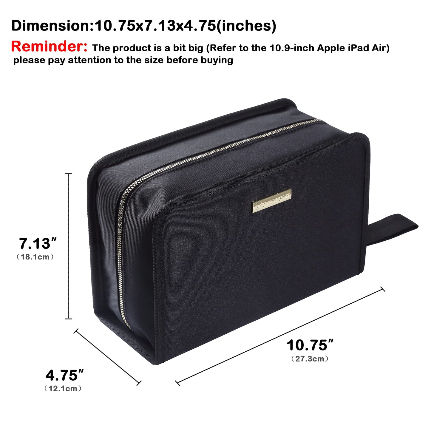 ROWNYEON 67 Slot Lipstick Organizer Bag - Large Capacity Multi-Layer Travel Makeup Case, Waterproof Oxford Lip Gloss & Marker Pen Holder with Elastic Straps for Makeup Artists (Black)