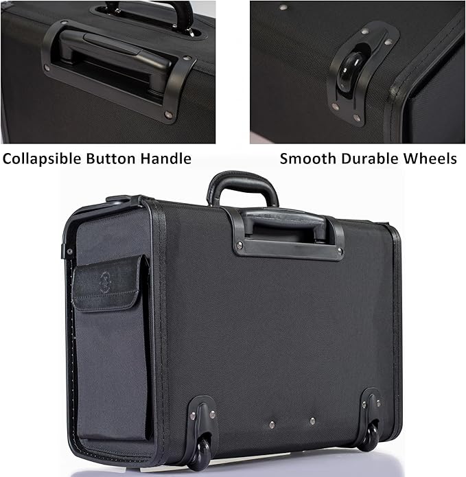 HAMMER ANVIL 19 Wheeled Briefcase Rolling Case Sales Sample Pilot Lawyer Attache
