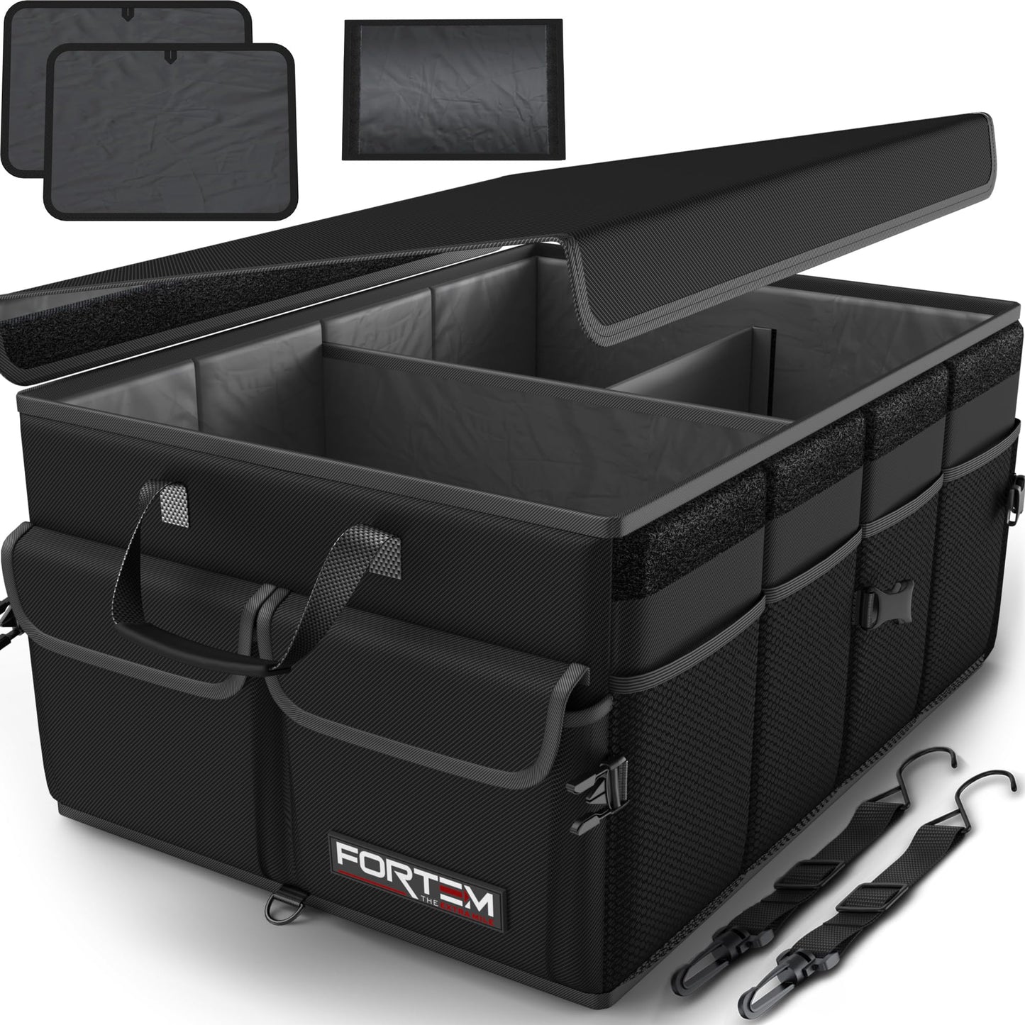 FORTEM Trunk Organizer For SUV Car Trunk Organizer, Foldable Storage, Car Accessories for Women Men, Collapsible Bag, 600D Oxford, Non Slip Bottom, Straps, Soft Cover (50L)