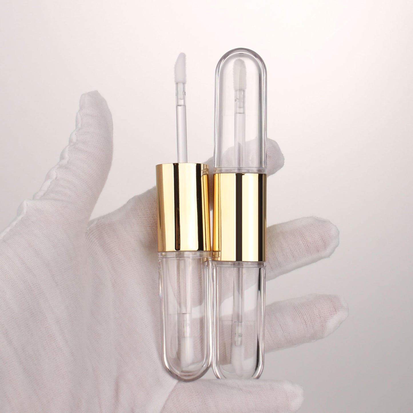 COSIDEA 12pcs Gold Flat 4ml*2 dual Ended lip gloss tubes 8ml double end lipgloss tube container