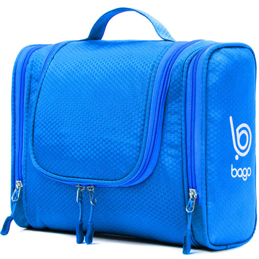 Bago Travel Toiletry Bag for Women and Men - Large Waterproof Hanging Large Toiletry Bag for Bathroom and Travel Bag for Toiletries Organizer -Makeup Bag (Blue)