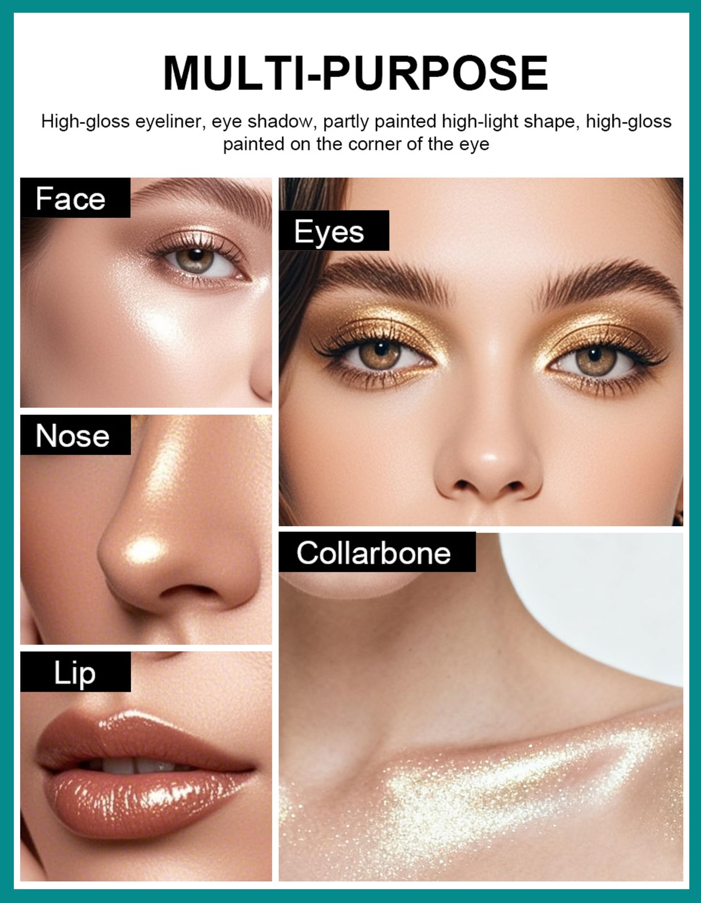Erinde 4 Colors Eyeshadow Stick, Eye Brightener Stick, Shimmer Creamy Eye Shadow Makeup, Long Lasting Waterproof Glitter Highlighter Eye Liner Pencil Set