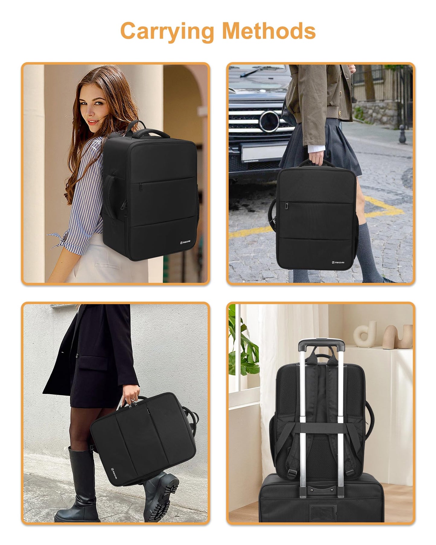 Relavel Makeup Backpack Extra Large Travel Train Case Professional Makeup Artist Kit Set Bag with 4 Clear Bags, Brush Storage Organizer Box with Dividers for Cosmetic Hair Tools Barber Supplies, Black