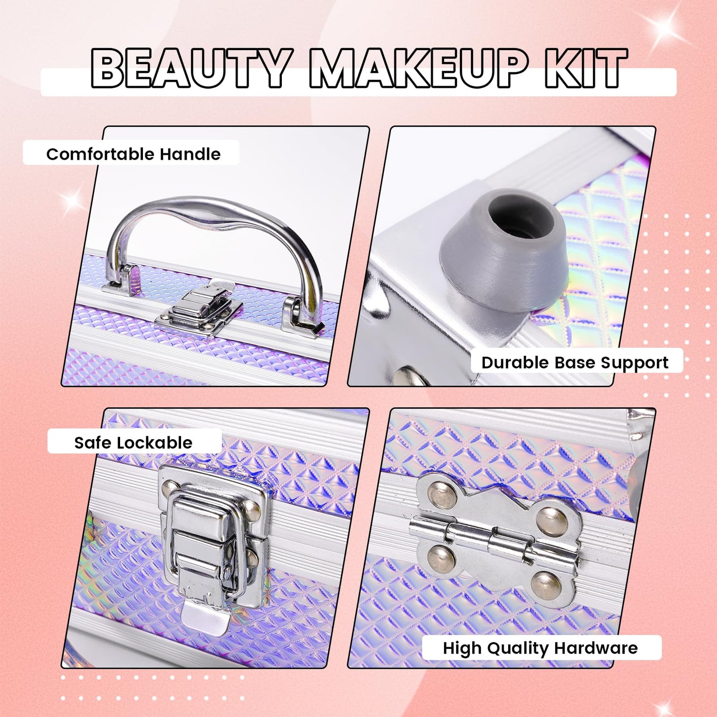 Makeup Kit for Women Girls, Fashionable Make Up Present Set for Beginners Professionals Traveler with Case, Makeup Essential with Eyeshadow Palette, Lip Gloss, Mascara,Foundation Face Primer(Purple)