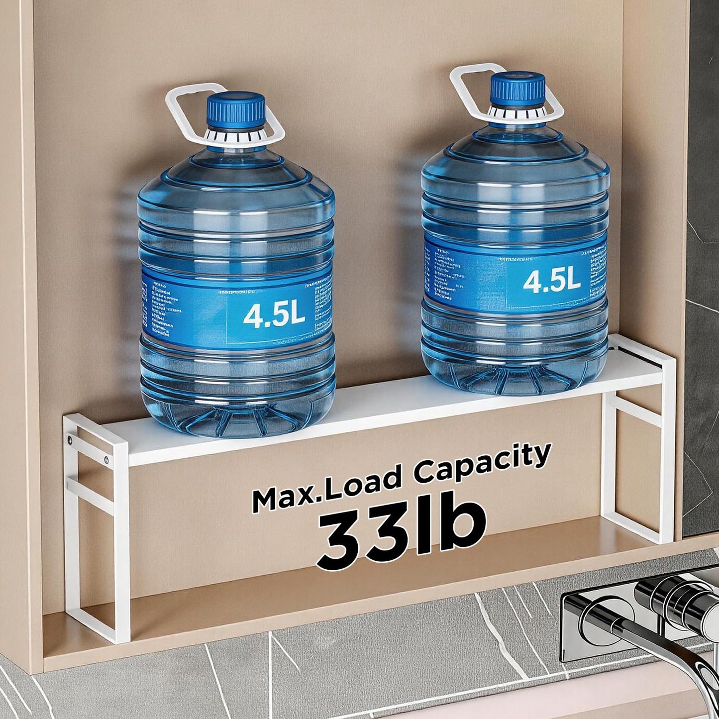 Expandable Medicine Cabinet Organizer, White Heavy-Duty Metal Adjustable Shelf Trays for Bathroom, Kitchen, Narrow Spaces, Space-Saving Storage Solution for Mirror Cabinets, Vanities, and Countertops