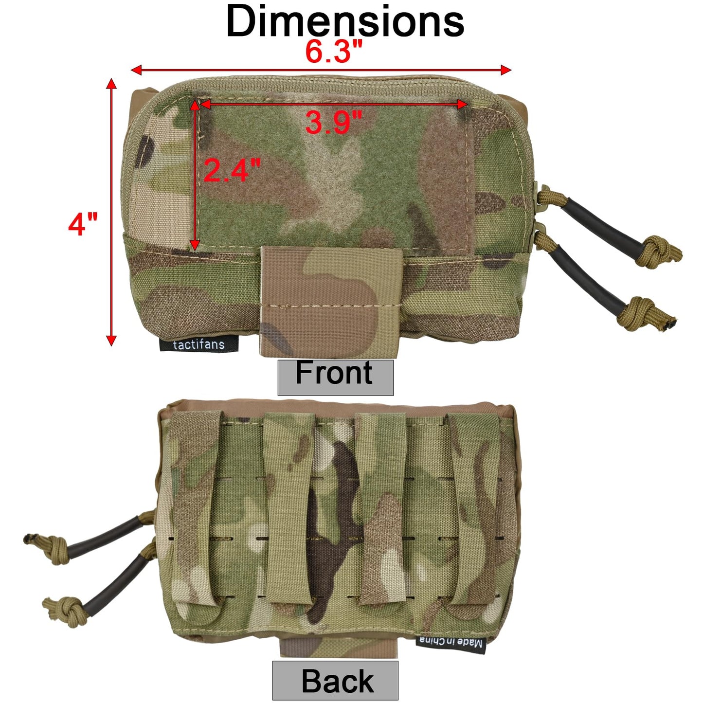 Small MOLLE Admin Pouch for Chest Rig,Plate Carrier,Tactical Vest and Belt Organizer Pocket with Smooth Zipper,500D Nylon (CP)